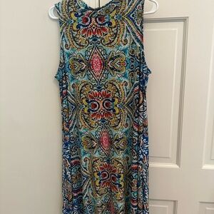 Tiana B. Blue and Black Sleeveless Maxi Dress